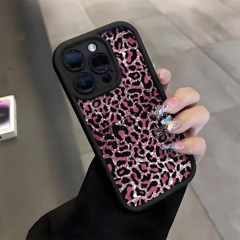 Розовый леопардовый принт Модный узор Чехол для телефона Для iPhone 17 Pro Max XS X XR 17 Air 16 Plus 16E 15 14 13 12 11 7 8 SE Чехол