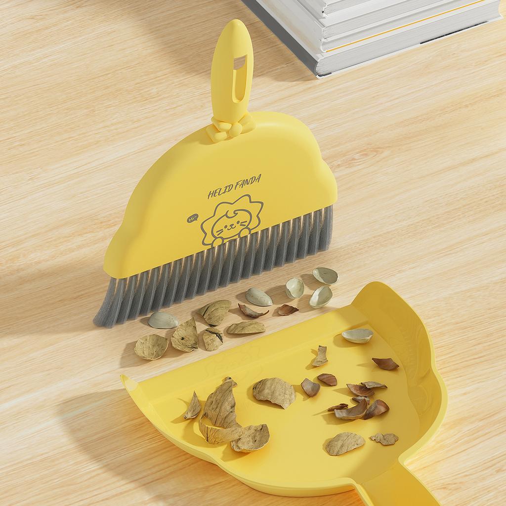1 Набор Мини Милый Набор Веник и Совок Бытовой Ручной Подметальная Щетка с Совком для Мусора Инструменты для Уборки Стола