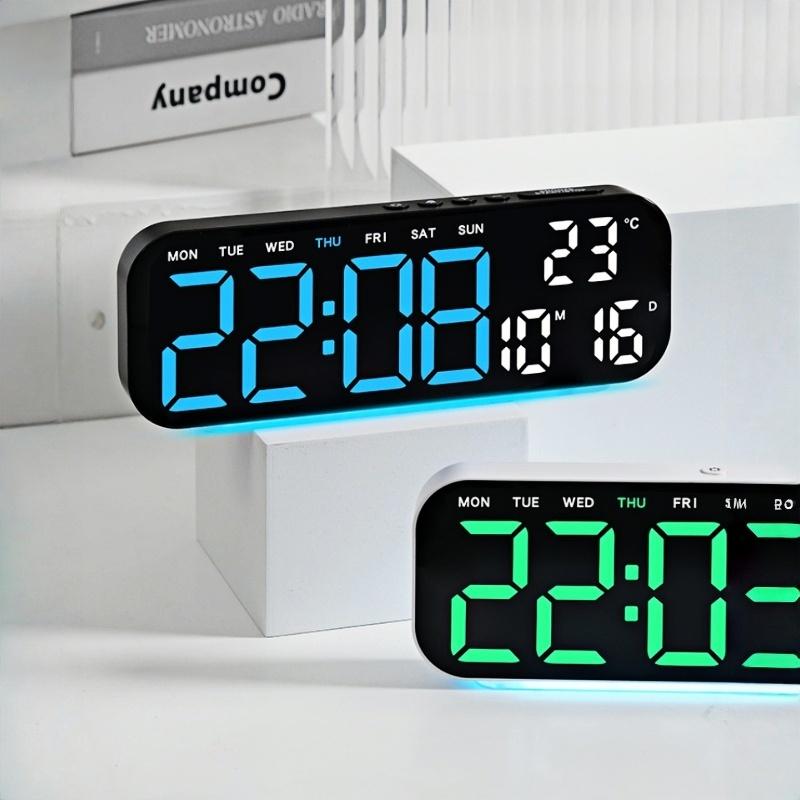 Цифровой будильник с питанием от USB с RGB подсветкой настроения, ТЕМПЕРАТУРА, ДАТА, 2 будильника, повтор, настольные часы, 12/24-часовой формат, автоматическая регулировка яркости, таймер, обратный отсчет, светодиодные часы
