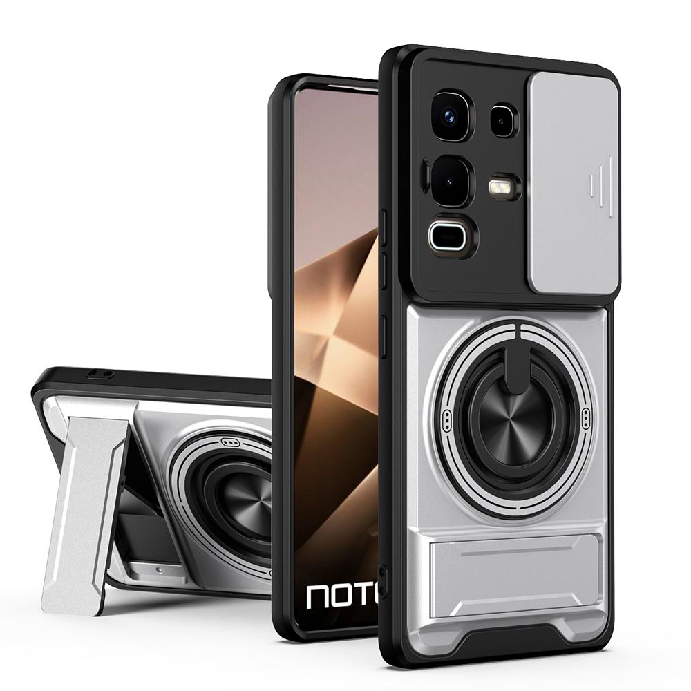 KEYSION Магнитный чехол для телефона Infinix Note 50 4G 50 Pro+ 50S 50X 5G Защита камеры со сдвижной крышкой Вертикальная подставка Ударопрочный чехол