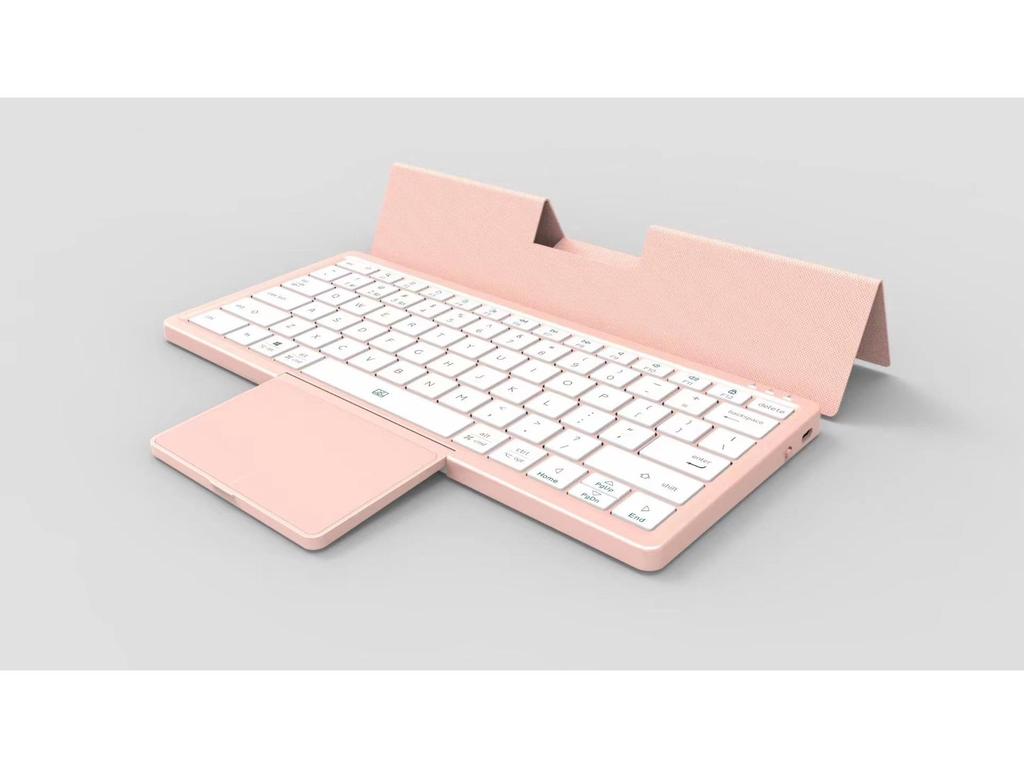 Новая беспроводная Bluetooth-клавиатура со скрытой сенсорной панелью из искусственной кожи для планшета, телефона и компьютера