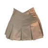 Pleated Skirt for Women A-line Solid Slim Black V-Waist Skirt Academy Style Sexy Anti Shining Uniform Y2k Grey Skirts Short