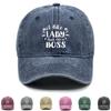 Act Like a Lady Think Like a Boss" Print Adjustable Baseball Cap, Sports Hat Slouchy Non-Stretch Fabric Lightweight Vintage Snapback Baseball Hat