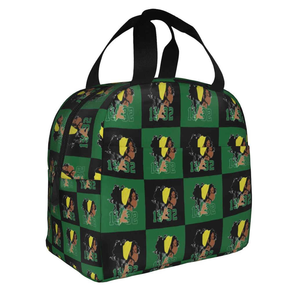 CHI ETA PHI Sorority Nurse 1932 Insulated Lunch Bags for Green and Yellow Resuable Cooler Thermal Bento Box Work School Travel