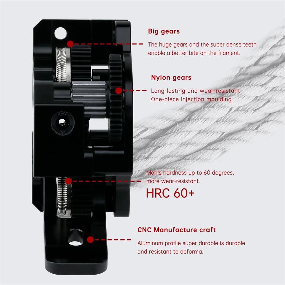 Экструдер HGX LITE Экструдер с двойной шестерней Редуктор из твердой стали Высокоскоростной двигатель Детали 3D-принтера для CR10 CR 10S Ender3 V2 VORON