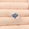 London Blue Topaz Gemstone 925 Sterling Silver Jewelry Handmade Engagement Ring RR-31-8