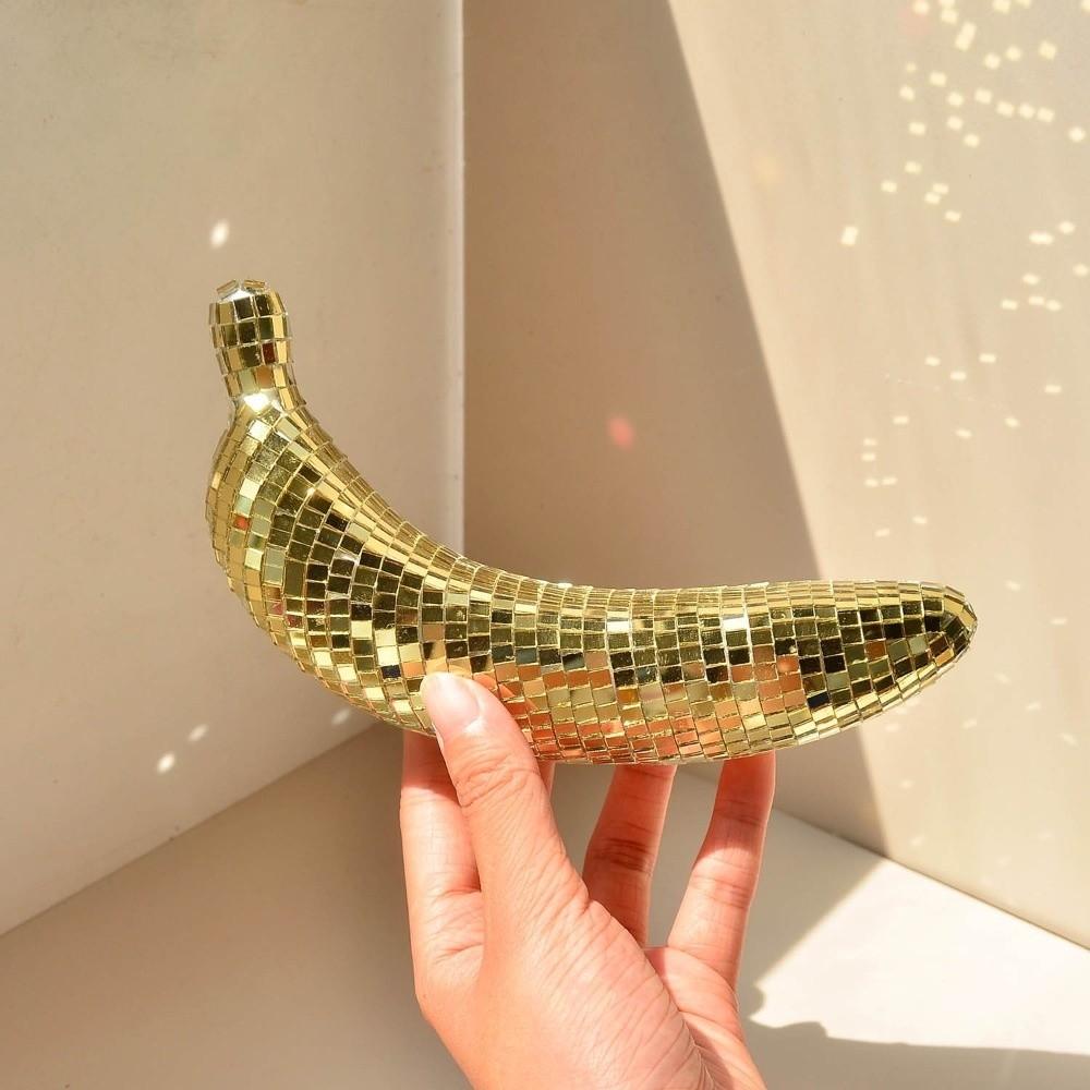 Fruit Shape Fake Fruit Ornament Exquisite Banana Shape Statue Creative Disco Ball Decor Home Decor