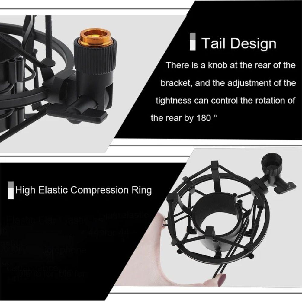 Black/Silver Metal Microphone Shock Mount Shockproof Spider Mic Holder Clip  Live Broadcast