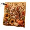 Relaxing Stress Relief Hobbies Autumn Faux Pearl Painting Kit, Fall Theme Art DIY Kit for Craft Sets Adults Adults, Fox Pumpkin 3D Set Thanksgiving