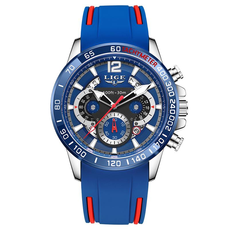 FOXBOX Military Watch Waterproof Luminous Soft Silicone Mens Quartz Wristwatches Fashion Chronograph Calendar Sport Man Watch