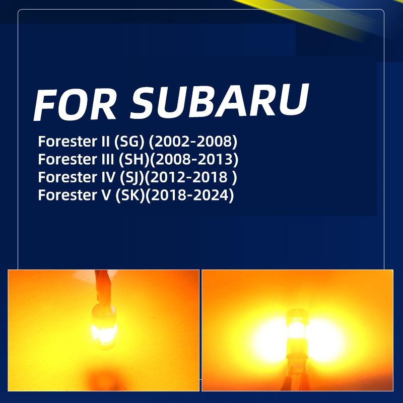 LED Turn Signal Lights Bulbs Blinker Direction Indicator For Subaru Forester 2 3 4 5 SG SH SJ SK 2006 2008 2013 2015 2018 2024