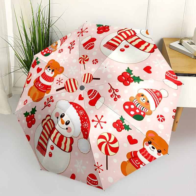 1pc Christmas-themed Automatic Umbrella - Automatic Opening And Closing, Sturdy Iron Frame, Portable Folding Design yy251018234