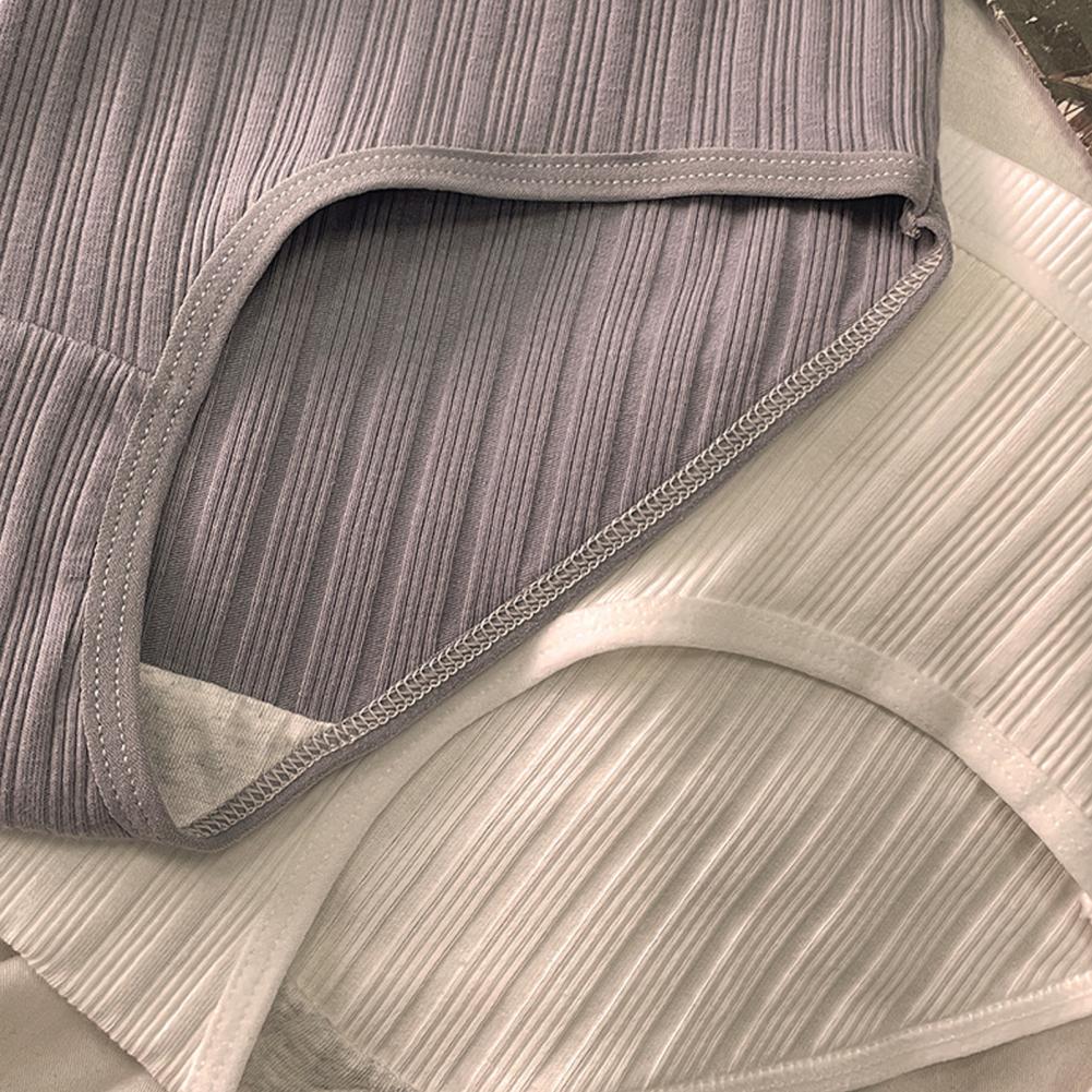 Women Underpants Mid Waist Solid Color Nylon Plus Size Japanese Style Butt-lifted Good Breathability Elastic Quick-drying Sport