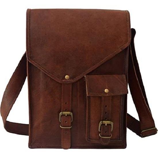 Кожаная сумка-мессенджер подходит для 13-дюймового ноутбука MacBook | Мужчины Женщины Подростки Колледж Школа Ранец Сумки через плечо