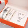 5pcs Set Watches Women Watches Simple Casual Women's Analog WristWatch Bracelet Necklace Earring Gift Montre Femme