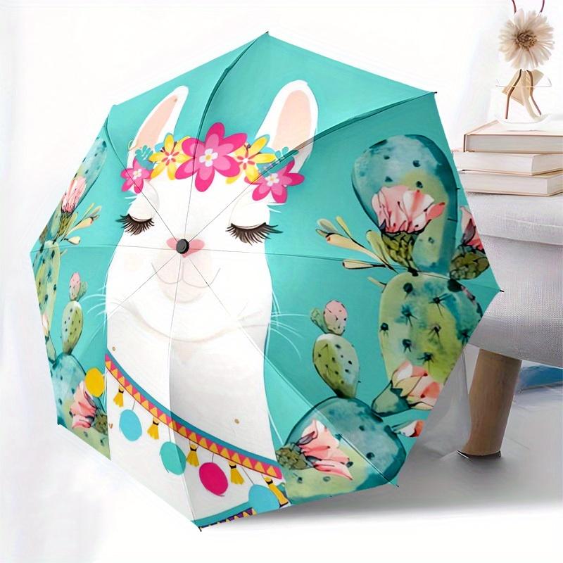 1pc Llama, Cactus Themed High-quality Umbrella,Automatic Opening and Closing Umbrella,Multi-functional Umbrella G0811053