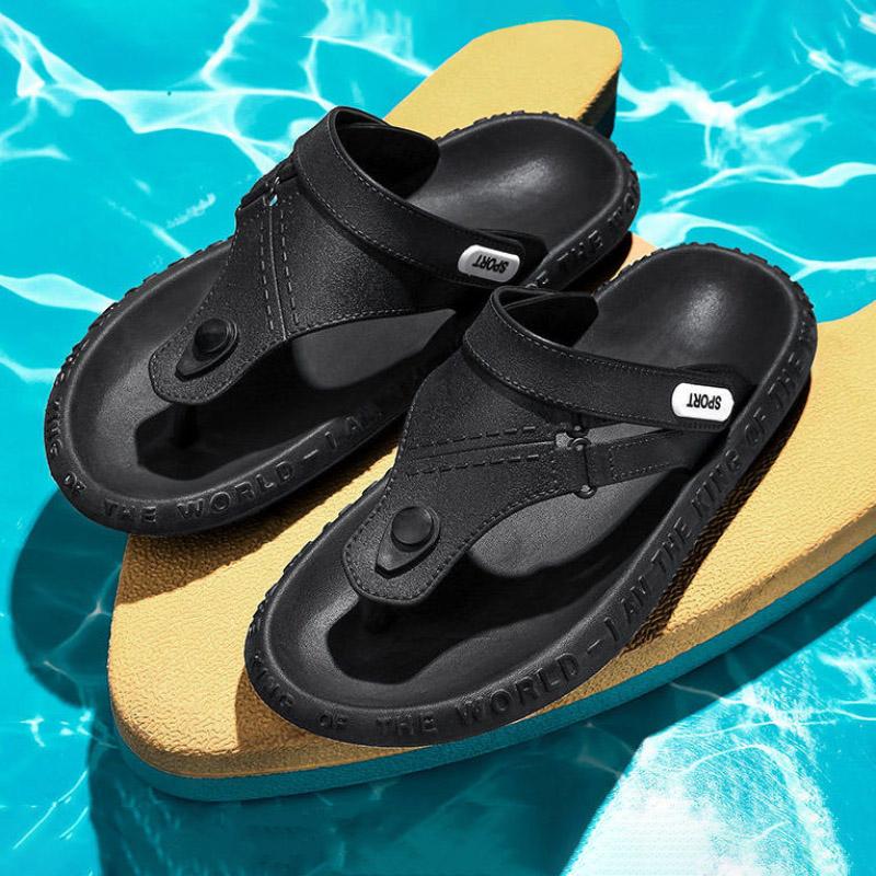 Men's Slippers Sandals Flip Flops Men's Bathroom Non-slip Sandals Slippers Beach Shoes