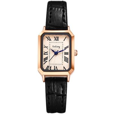 Женские часы Антикварные Кожаные Римские Аналоговый циферблат Квадратный циферблат Тонкий ремешок Кварцевые Женские часы Водонепроницаемые Черные День рождения Юбилей Рождество