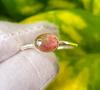 Natural Gemstone Bi Color Tourmaline  925 Sterling Silver Hammer Ring Sz 8.25 US