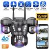 15MP Wifi/4G Camera Tri-lens IP Cameras 8K HD Night Vsion Video Surveillance Motion Setection 360 Monitor Smart Home Protection CCTV