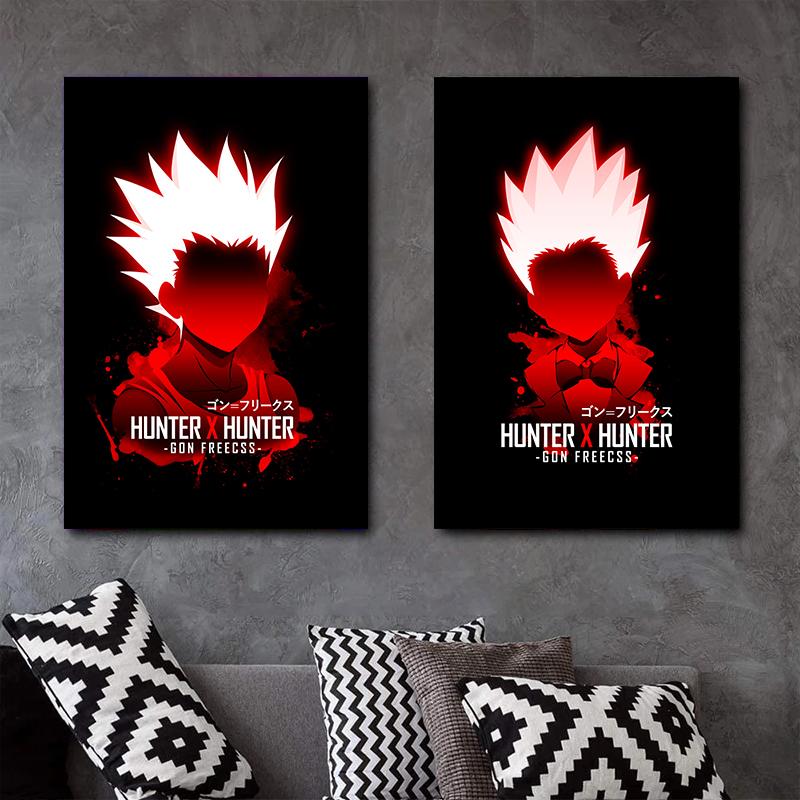 Аниме Hunter×Hunter холст картина Gon Freecss настенные художественные постеры и принты для детей спальня домашний декор вентилятор подарок Cuadros