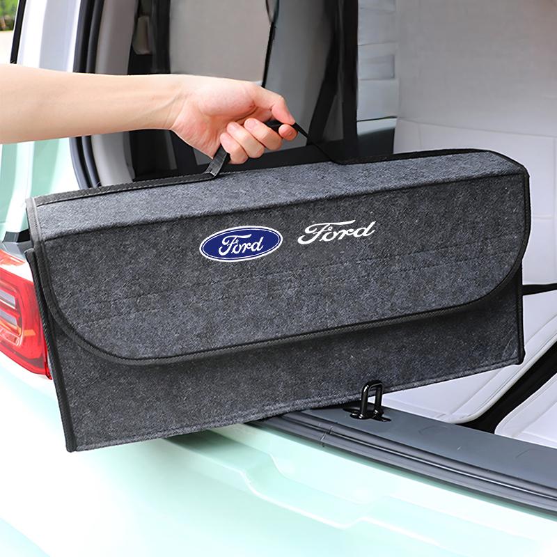 Car Trunk Storage Bag Folding Travel Box Auto Accessory For Ford Mondeo BVGE6 Mustang Taurus Shelby Fiesta Focus Edge MAX MK3 keychain