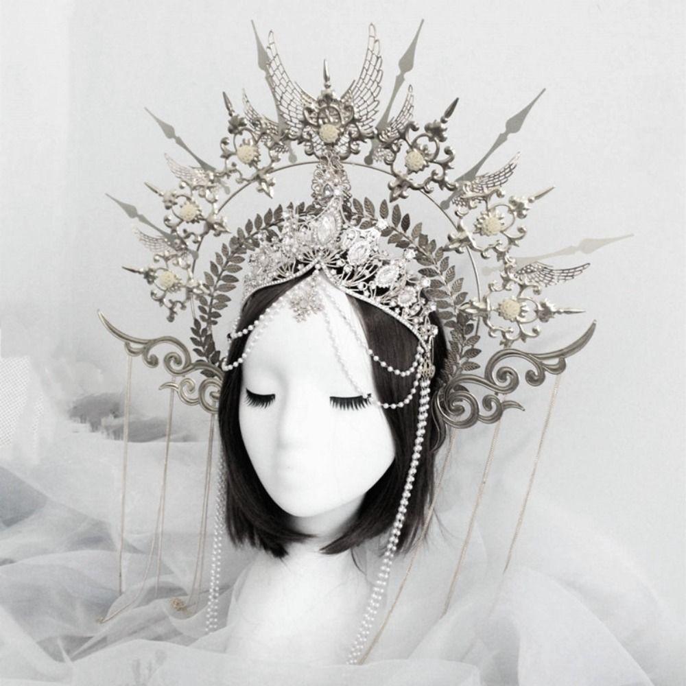 Vintage Handmade Gothic Lolita Tiara DIY Crown Material Kits Wedding Headpiece Sun Goddess Headwear