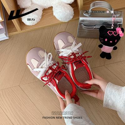 Сочетающийся по цвету клубничный порошок, туфли-балетки на плоской подошве с двойной шнуровкой, женские, легкие и не утомляющие ноги, милые туфли-лодочки