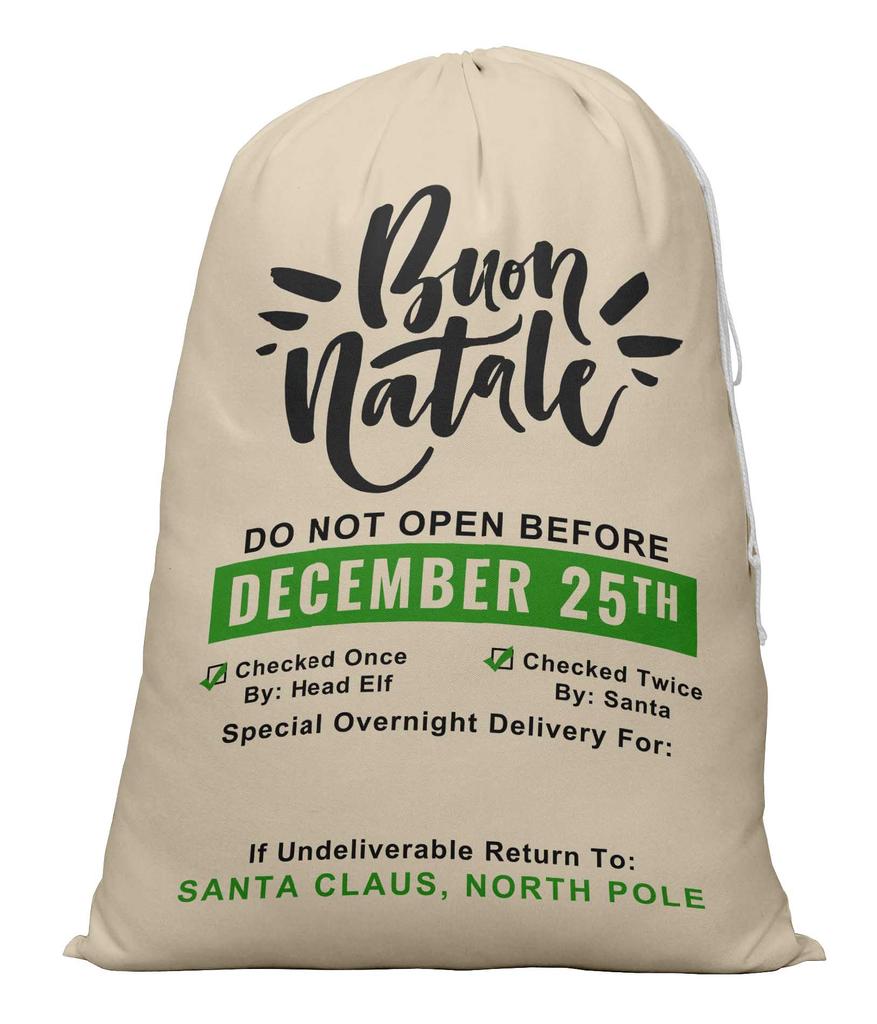 Printtoo 2 шт. Большие мешки Санты с завязками на шнурке, холщовые рождественские подарочные пакеты для детей, Рождество 27x20 дюймов