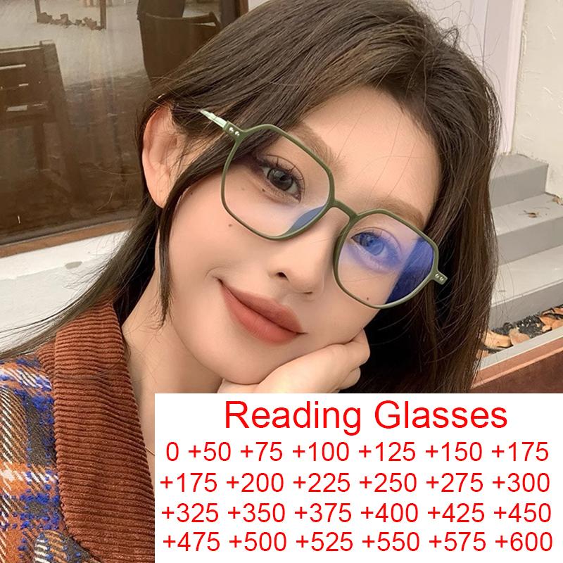 Anti Blue Light Square Reading Glasses Women Men Single Vision Frosted style Readers Presbyopic Glasses Diopter 0 to +4.0