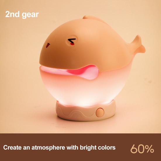 Деревянный ночник в виде рыбки, милая светодиодная лампа, ночник для детской комнаты, перезаряжаемая прикроватная сенсорная лампа, забавная игрушка для снятия стресса и домашний декор