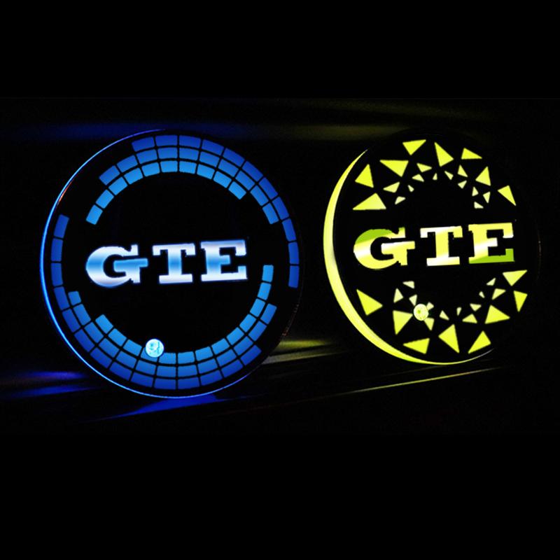For VW VOLKSWAGEN 2026 New Car LED Luminous Water Cup Holder Mat For Volkswagen VW GTE Golf 5 6 7 GTI MK6 Passat Polo Beetle Mag
