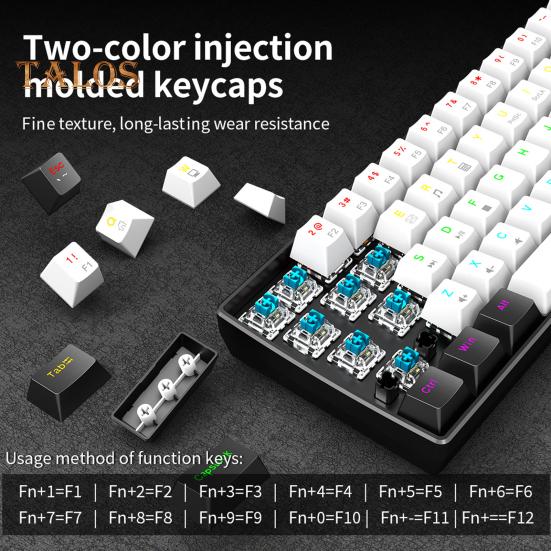 Проводная механическая игровая клавиатура с RGB-подсветкой, эргономичный дизайн, 61 клавиша, компактная мини-проводная офисная клавиатура для ноутбука