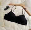 Fine flash small square collar, thin shoulder strap, low collar, super invisible! Traceless underwear women's thick cup gathers, upper support