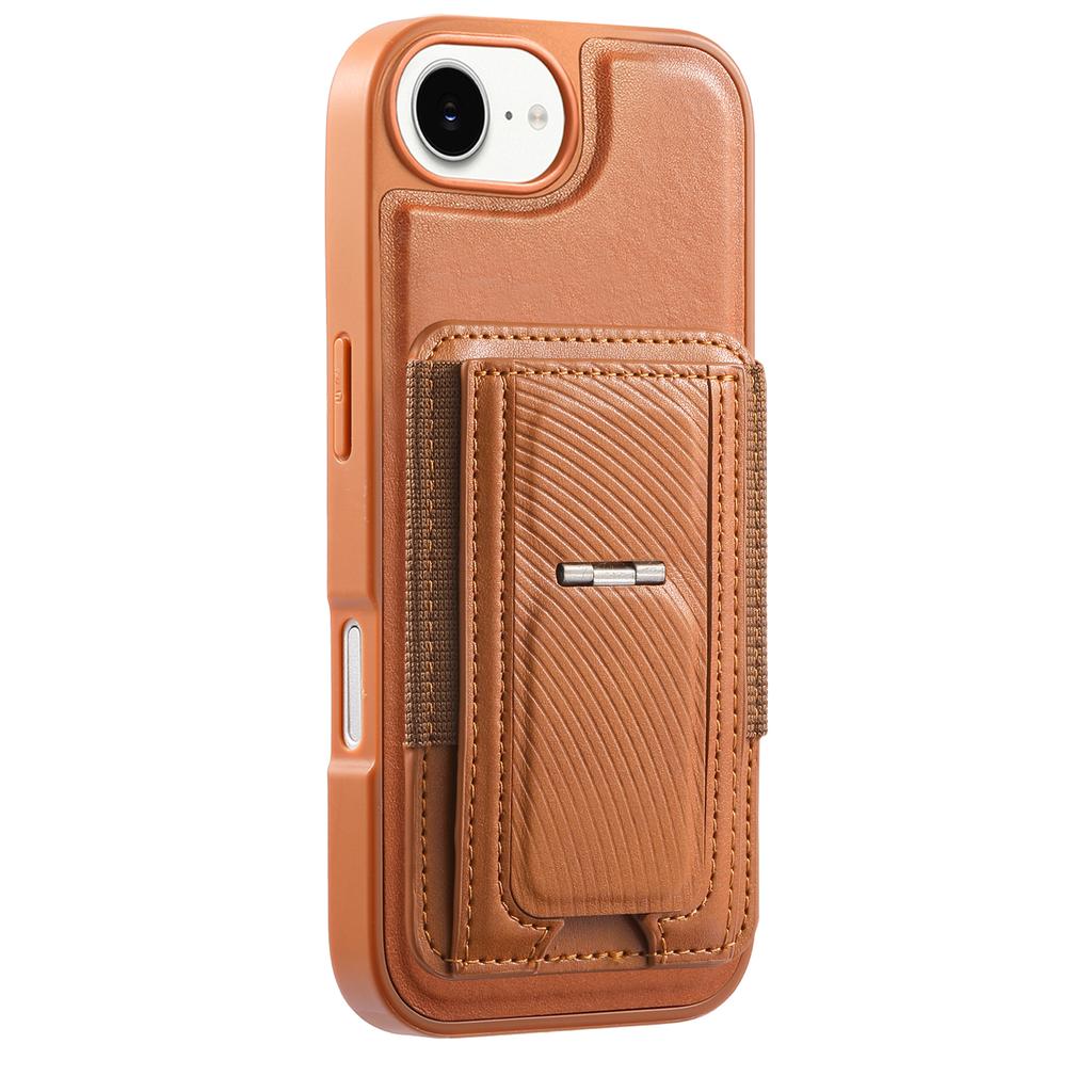Чехол CASENEO для iPhone 16e со складной подставкой, ТПУ, ПУ кожа, PC-карман, Магнитная крышка телефона, Совместим с MagSafe