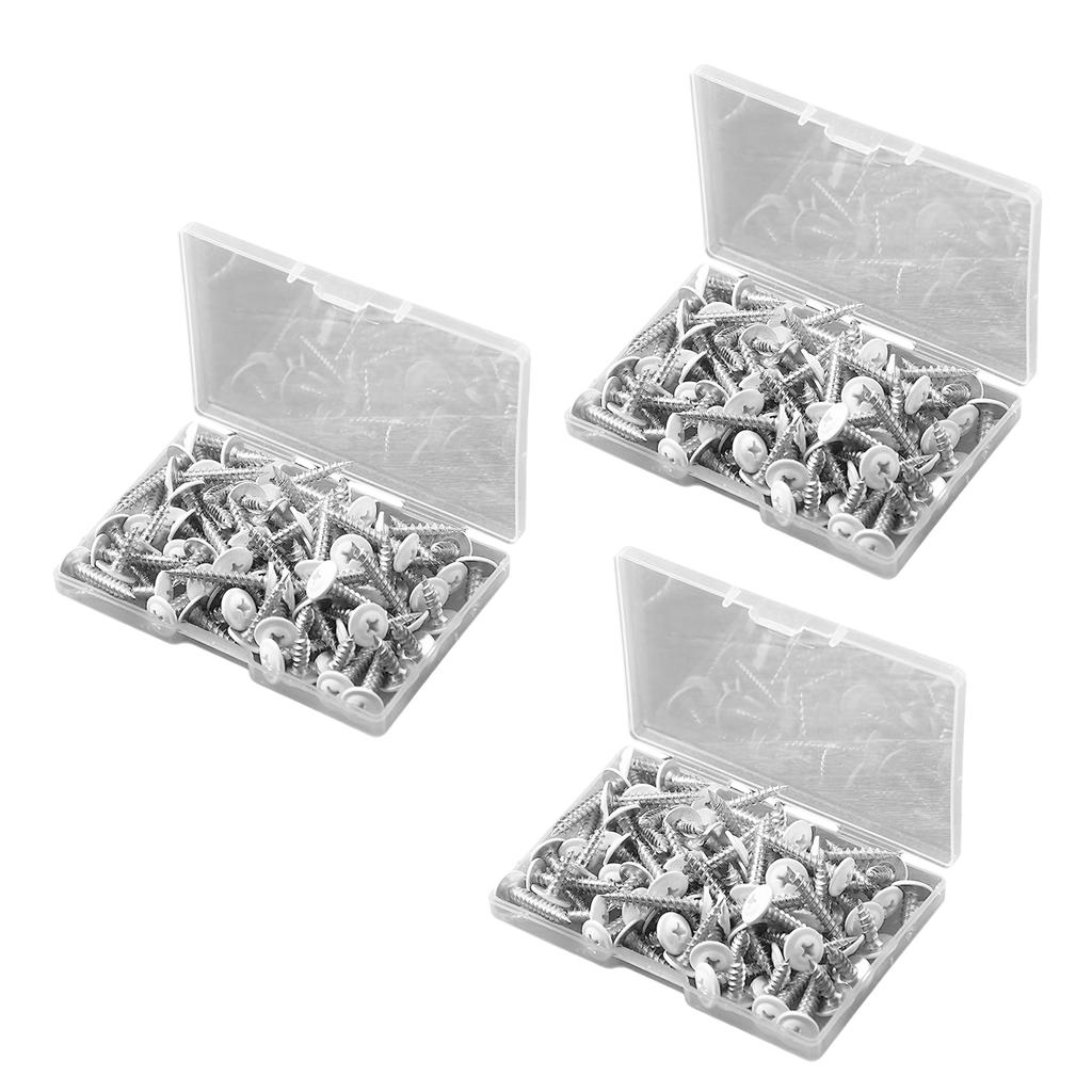 120Pieces Multipurpose White Trusses Head Screws Tapping for Quick Easy Installation Designs On Wall and Cabinet
