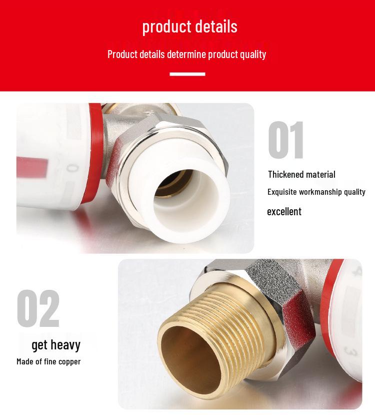 Brass DN20 Manual Thermostatic Valve for Radiator Floor Heating