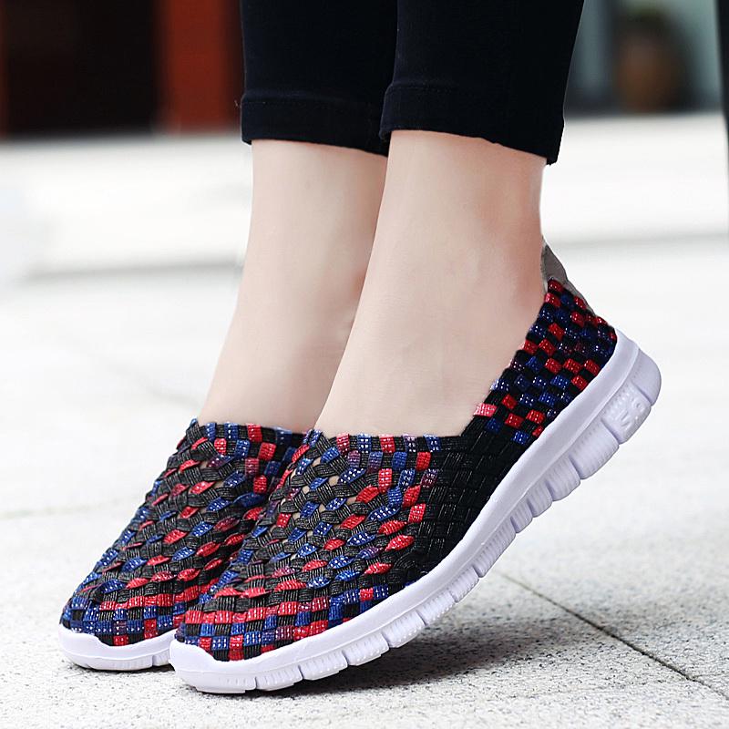 Summer Women Sneakers Comfort Casual Nurse Plus Size Flats Loafers Soft Beach Walking Sports Shoes Lightweight Slip On