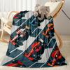 Cool Racing Car Pattern Flannel Blanket - Soft and Suitable for Sofas, Beds, Offices, Travel, All Seasons, and A Great Holiday Gift.