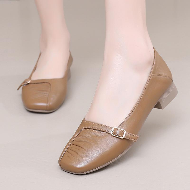 GKTINOO Женская обувь Натуральная кожа 2025 Весна Новая модельная обувь Женская Большой размер Низкий каблук Офисная обувь Женская