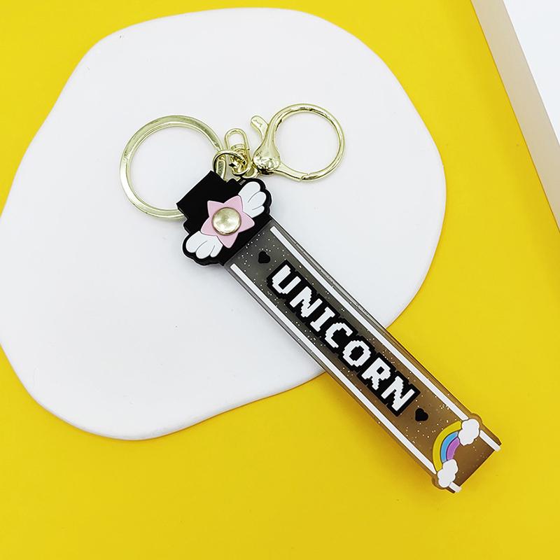 Прозрачный ПВХ мягкий резиновый брелок для ключей английский маленький цветок желе цвета сливы конфетный цвет капли клейкий браслет