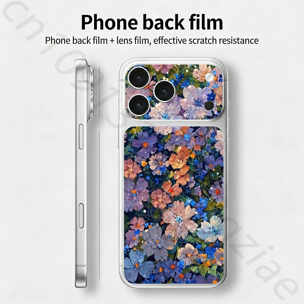 Цветочная наклейка-скин Decal Skin Wrap для iPhone 17 Pro/Pro max Защитная пленка для задней панели, рамки, камеры