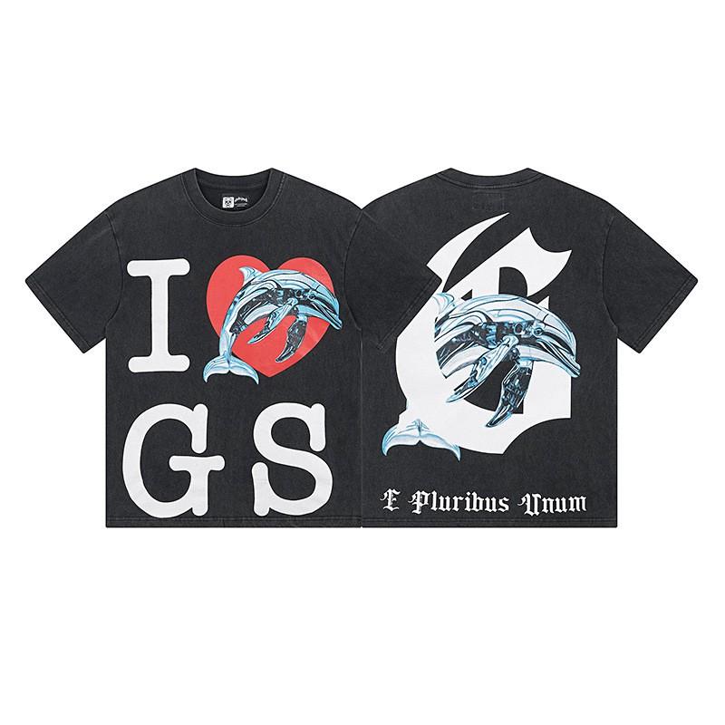 Premium Cotton Oversized Graphic Tee Men Women Skull Letter Print Washed Vintage Style Loose Fit Casual T-Shirt