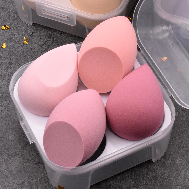 Ultra-Soft Beauty Sponge Set: Non-Absorbing, Dual-Use for Dry/Wet Application, Includes 4 Air Cushion Puffs