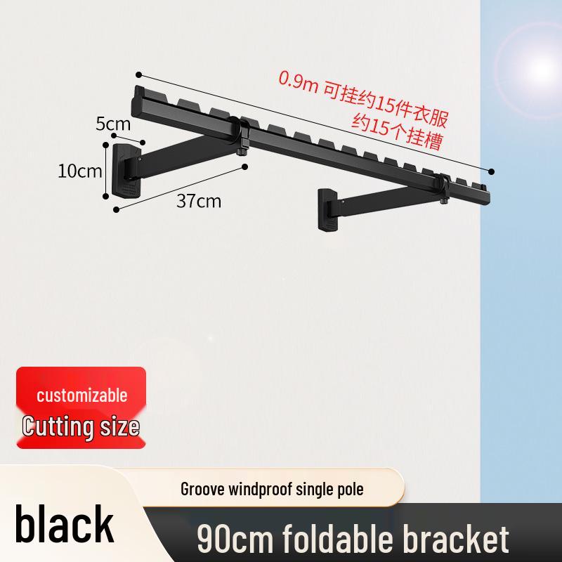 Folding Telescopic Wall-Mounted Clothes Drying Rack for Balcony or Bay Window