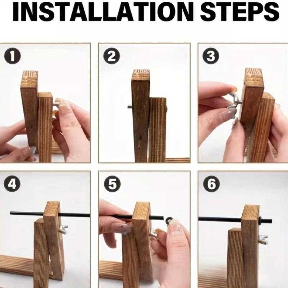 Rotating Wool Storage Rack Detachable Frame Handmade Yarn Spool Organizer Wooden Wire Winding Rack Tailoring Supplies