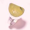 Prehnite Gemstone Ring Handmade Antique Thanksgiving Gift Jewelry 8.50" B2d34