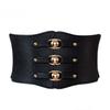 Fashion Wide Belt New Metal Buckle Elastic Waistband Leather Rivet Ultra Wide Belt Chain Belt Corset Belt for Women
