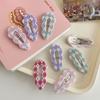 Acrylic Plaid Hair Clip Candy Color Korean Style Hairpin Hair Accessories Cloud Hair Clip  Girls