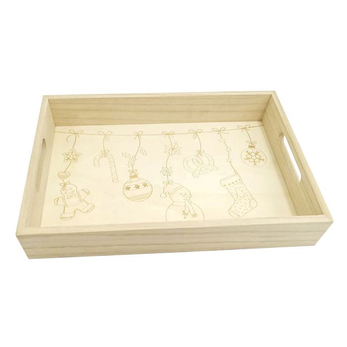 Plateau en bois à décorer 30 x 20 x 5 cm